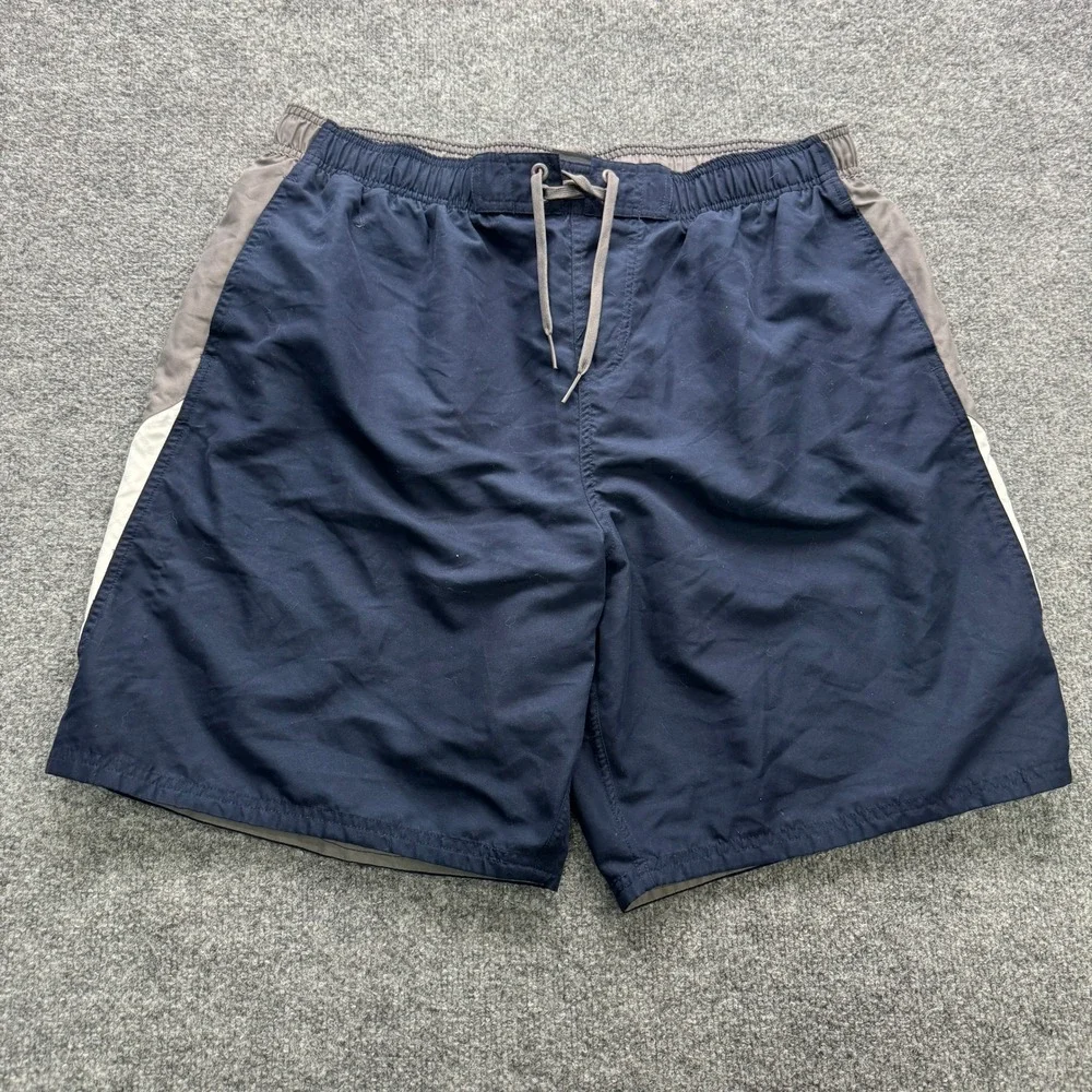 Nike Mens XXL Navy Blue Colorblock Swim Trunks Mesh Lined NESS8512‎ SU25788